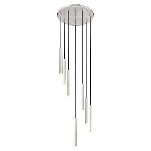 Z-Lite Forest 7 Light 12" LED Chandelier, Nickel/Nickel - 919MP12-7R-BN-LED