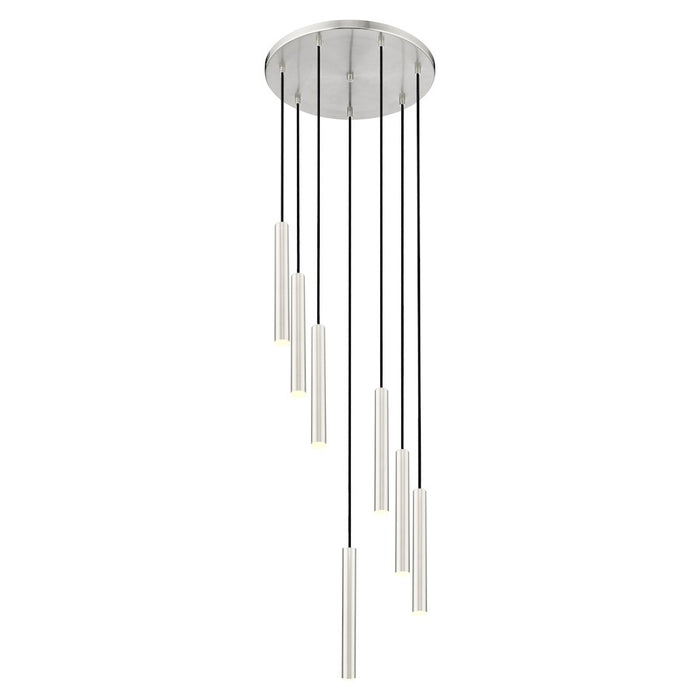 Z-Lite Forest 7 Light 12" LED Chandelier, Nickel/Nickel - 919MP12-7R-BN-LED