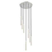 Z-Lite Forest 7Lt 12" LED Chandelier, Nickel/Nickel - 919MP12-7R-BN-LED