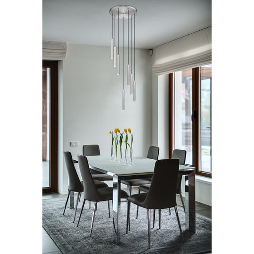 Z-Lite Forest 7 Light 12" LED Chandelier, Nickel/Nickel