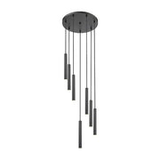 Z-Lite Forest 7 Light 12" LED Chandelier, Black/Black - 919MP12-7R-MB-LED