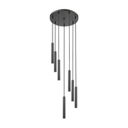 Z-Lite Forest 7Lt 12" LED Chandelier, Black/Black - 919MP12-7R-MB-LED