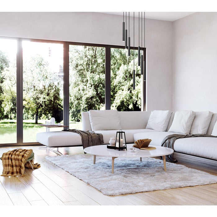 Z-Lite Forest 7Lt 12" LED Chandelier, Black/Black