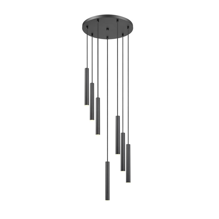 Z-Lite Forest 7 Light 12" LED Chandelier, Black/Black