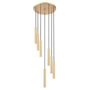 Z-Lite Forest 7Lt 12" LED Chandelier, Gold/Gold - 919MP12-7R-MGLD-LED