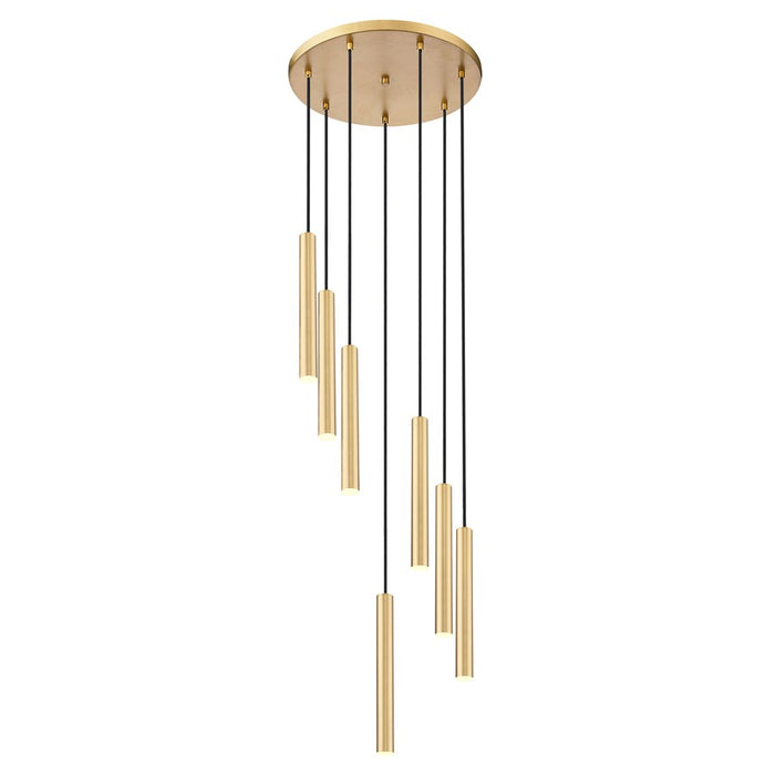 Z-Lite Forest 7Lt 12" LED Chandelier, Gold/Gold - 919MP12-7R-MGLD-LED