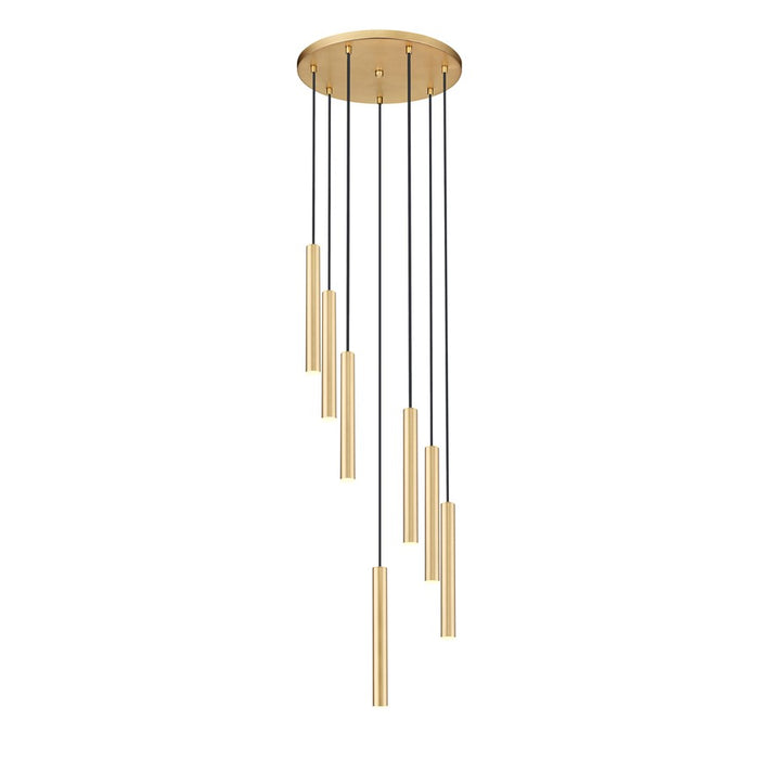 Z-Lite Forest 7 Light 12" LED Chandelier, Gold/Gold