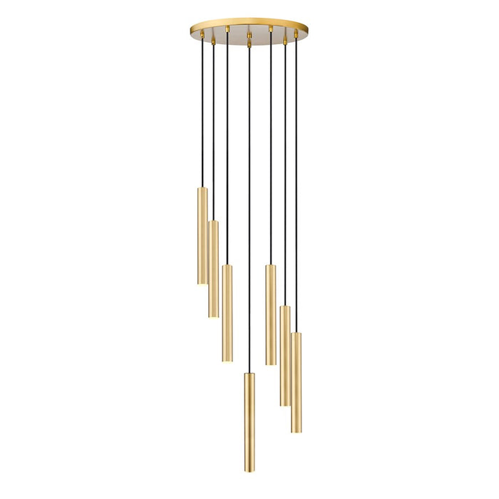 Z-Lite Forest 7 Light 12" LED Chandelier, Gold/Gold