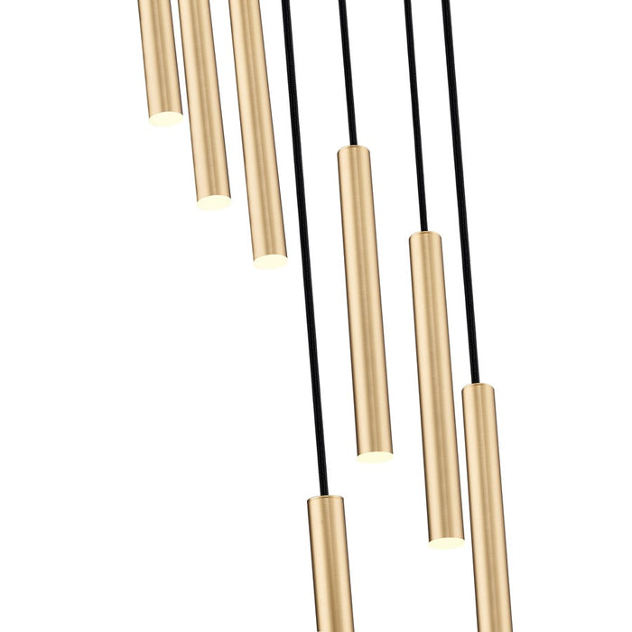 Z-Lite Forest 7Lt 12" LED Chandelier, Gold/Gold