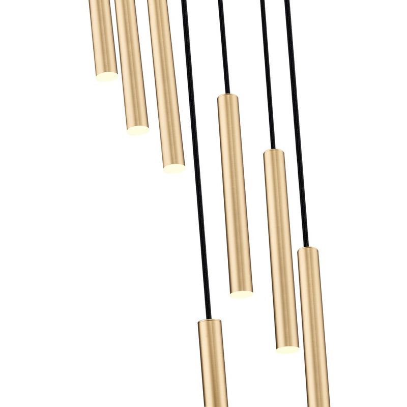Z-Lite Forest 7 Light 12" LED Chandelier, Gold/Gold