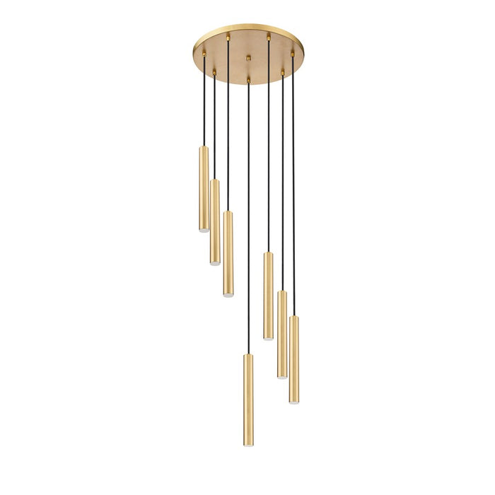 Z-Lite Forest 7Lt 12" LED Chandelier, Gold/Gold