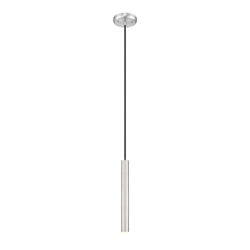 Z-Lite Forest 1 Lt 12" Pendant, Brushed Nickel/Brushed Nickel - 919MP12-BN-LED