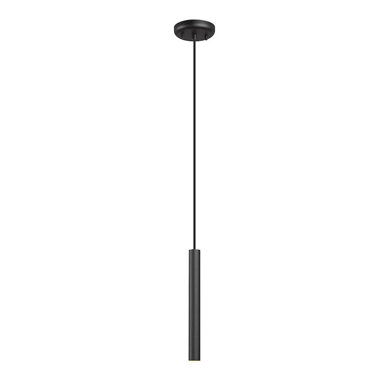 Z-Lite Forest 1 Light 12" Pendant, Matte Black/Matte Black - 919MP12-MB-LED