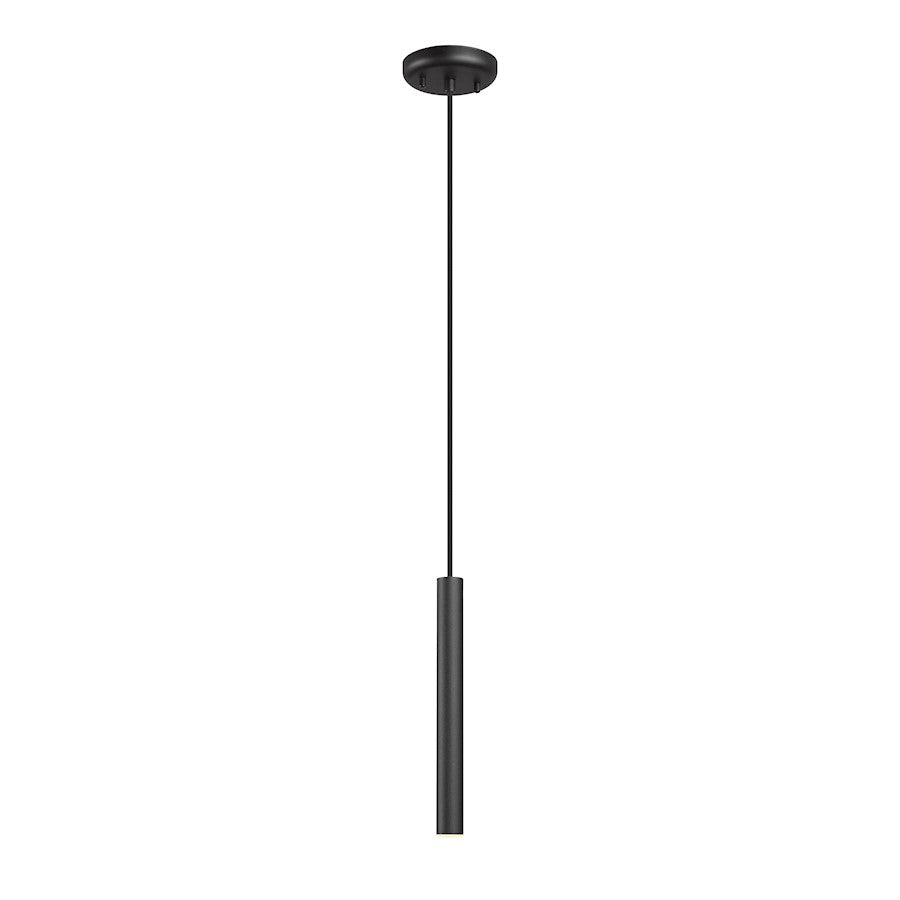 Z-Lite Forest 1 Light 12" Pendant, Matte Black/Matte Black - 919MP12-MB-LED