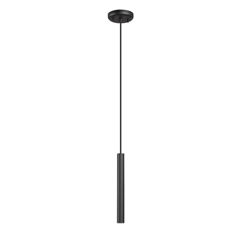 Z-Lite Forest 1 Light 12" Pendant, Matte Black/Matte Black