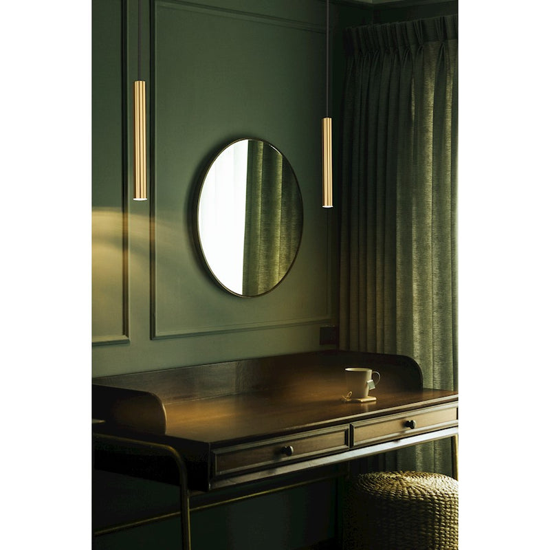 Z-Lite Forest 1 Light 12" Pendant, Modern Gold/Modern Gold