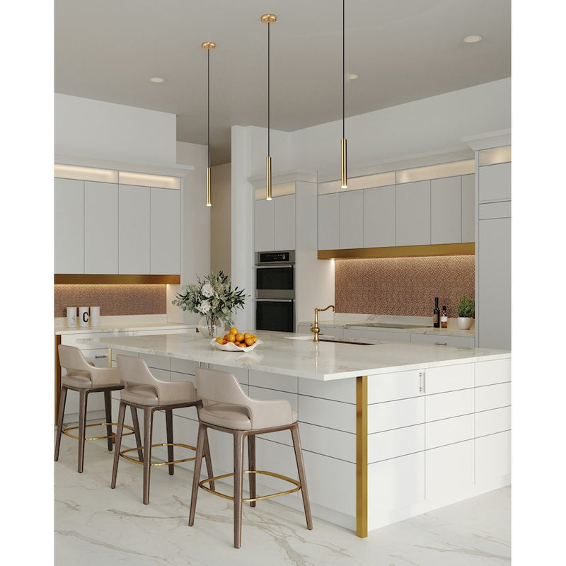 Z-Lite Forest 1 Light 12" Pendant, Modern Gold/Modern Gold