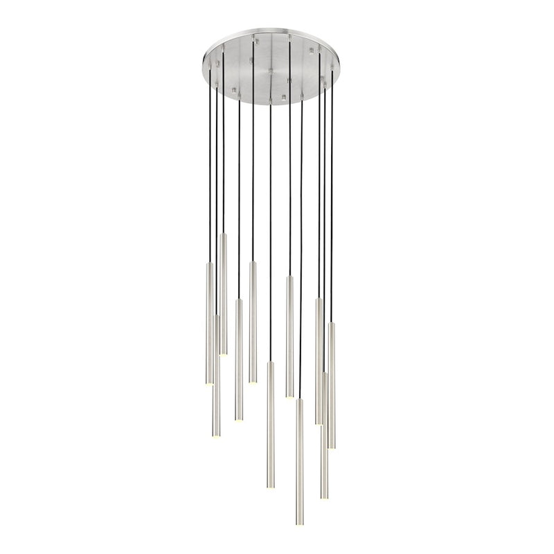 Z-Lite Forest 11 Light 24" Chandelier, Nickel/Nickel - 919MP24-11R-BN-LED