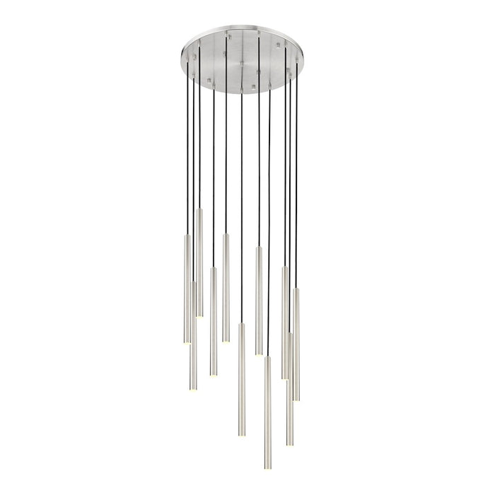 Z-Lite Forest 11 Light 24" Chandelier, Nickel/Nickel - 919MP24-11R-BN-LED