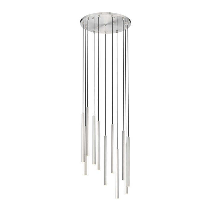 Z-Lite Forest 11 Light 24" Chandelier, Nickel/Nickel