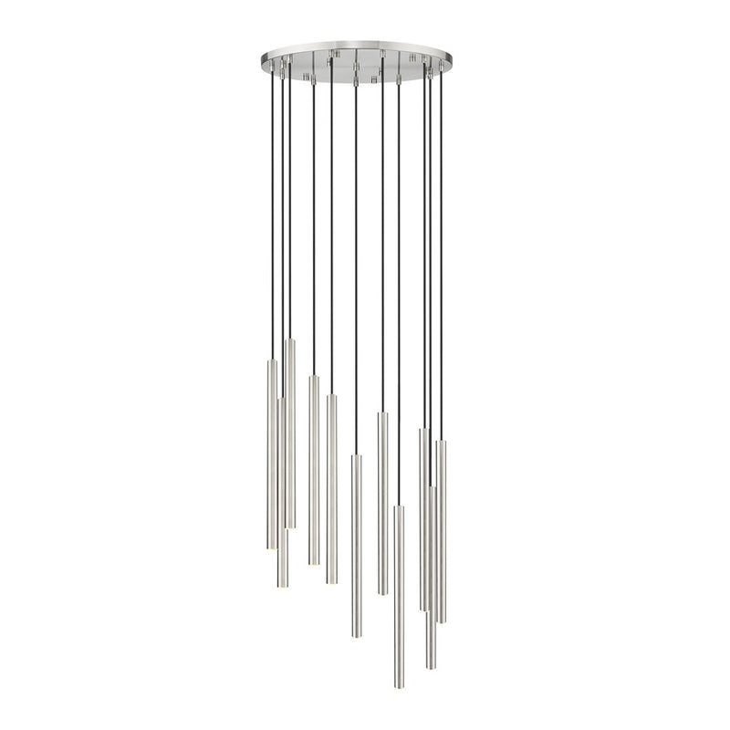 Z-Lite Forest 11Lt 24" Chandelier, Nickel/Nickel