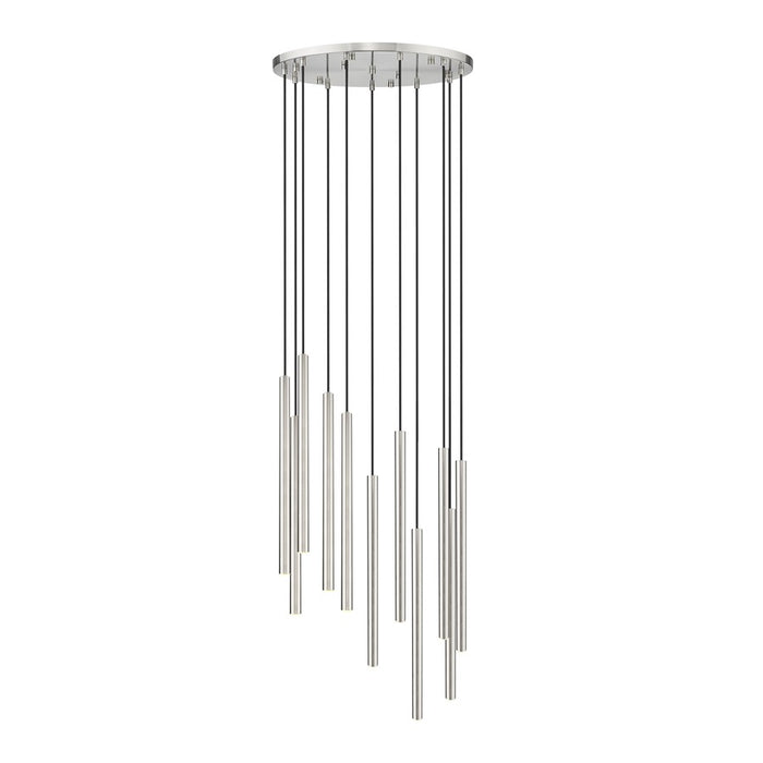 Z-Lite Forest 11 Light 24" Chandelier, Nickel/Nickel