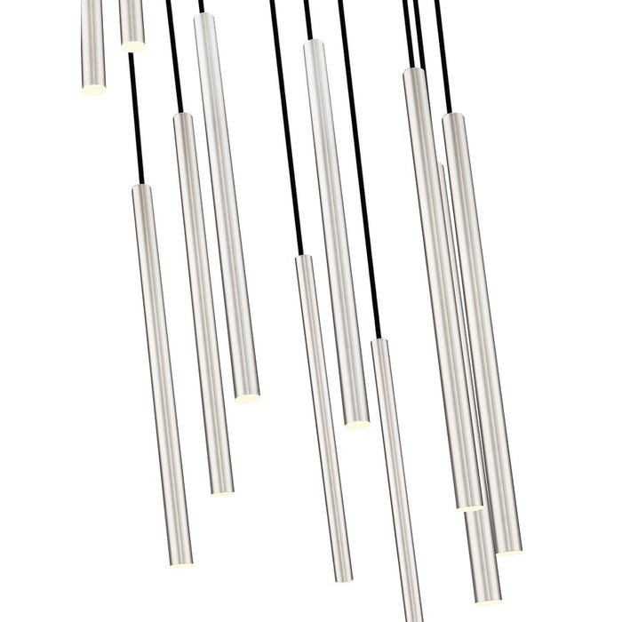 Z-Lite Forest 11 Light 24" Chandelier, Nickel/Nickel