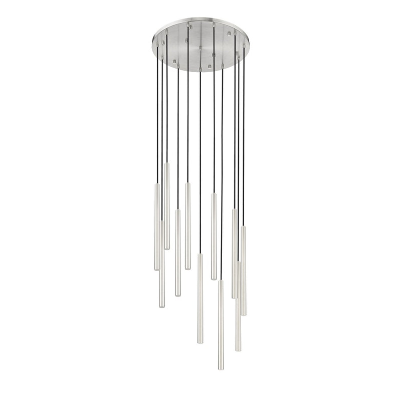 Z-Lite Forest 11Lt 24" Chandelier, Nickel/Nickel
