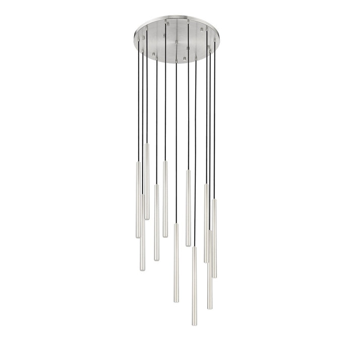 Z-Lite Forest 11 Light 24" Chandelier, Nickel/Nickel