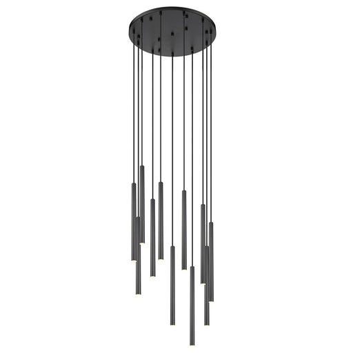 Z-Lite Forest 11Lt 24" Chandelier, Matte Black/Matte Black - 919MP24-11R-MB-LED