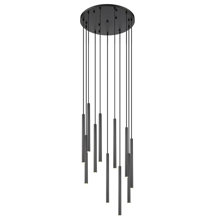 Z-Lite Forest 11Lt 24" Chandelier, Matte Black/Matte Black - 919MP24-11R-MB-LED