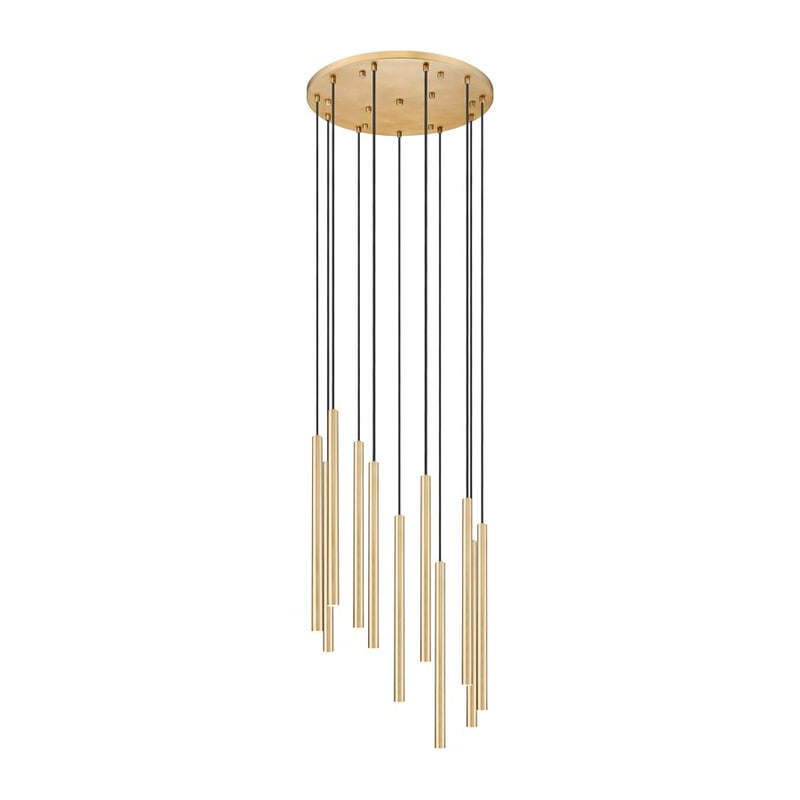Z-Lite Forest 11Lt 24" LED Chandelier, Gold/Gold