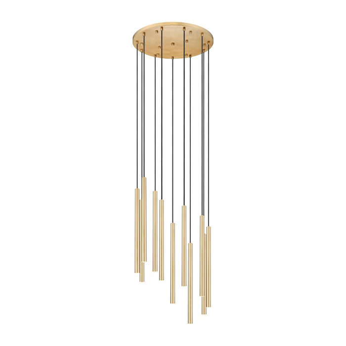 Z-Lite Forest 11Lt 24" LED Chandelier, Gold/Gold