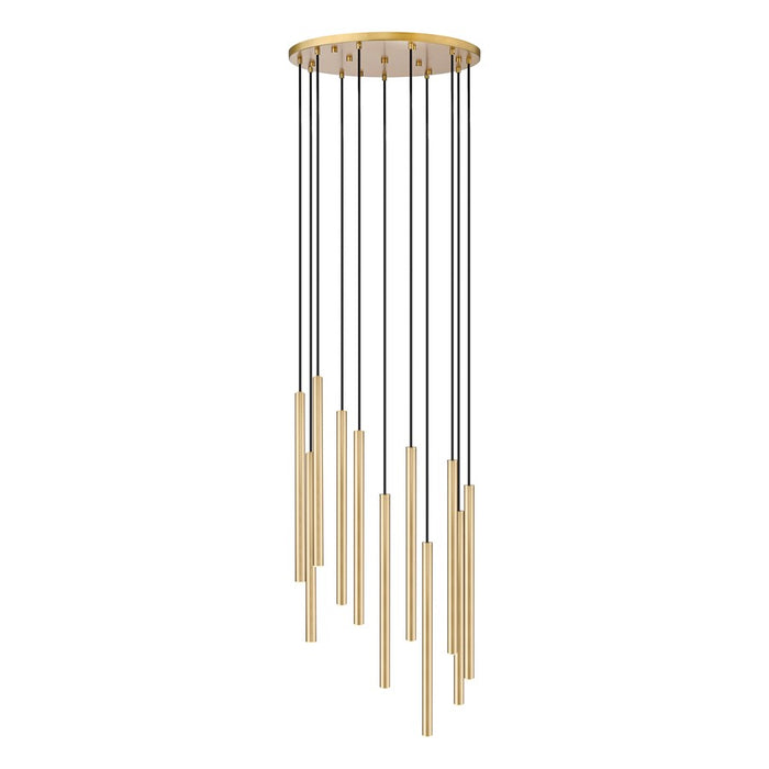Z-Lite Forest 11Lt 24" LED Chandelier, Gold/Gold