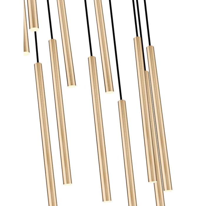 Z-Lite Forest 11Lt 24" LED Chandelier, Gold/Gold