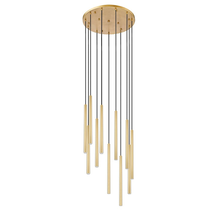 Z-Lite Forest 11 Light 24" LED Chandelier, Gold/Gold