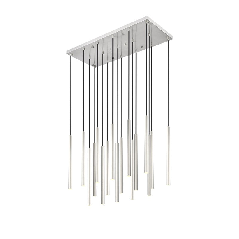 Z-Lite Forest 17Lt 42" LED Linear Chandelier, Nickel/Nickel - 919MP24-17L-BN-LED