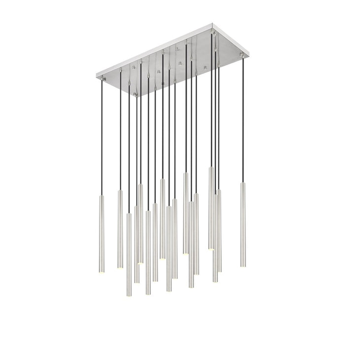 Z-Lite Forest 17Lt 42" LED Linear Chandelier, Nickel/Nickel - 919MP24-17L-BN-LED
