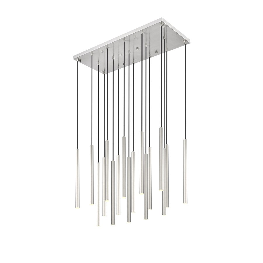 Z-Lite Forest 17Lt 42" LED Linear Chandelier, Nickel/Nickel - 919MP24-17L-BN-LED