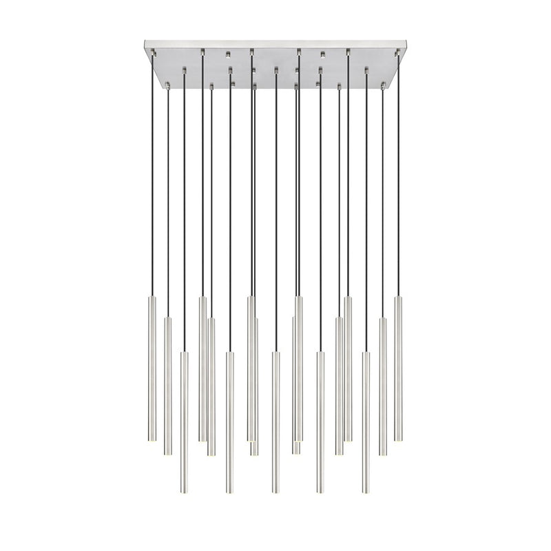 Z-Lite Forest 17 Light 42" LED Linear Chandelier, Nickel/Nickel