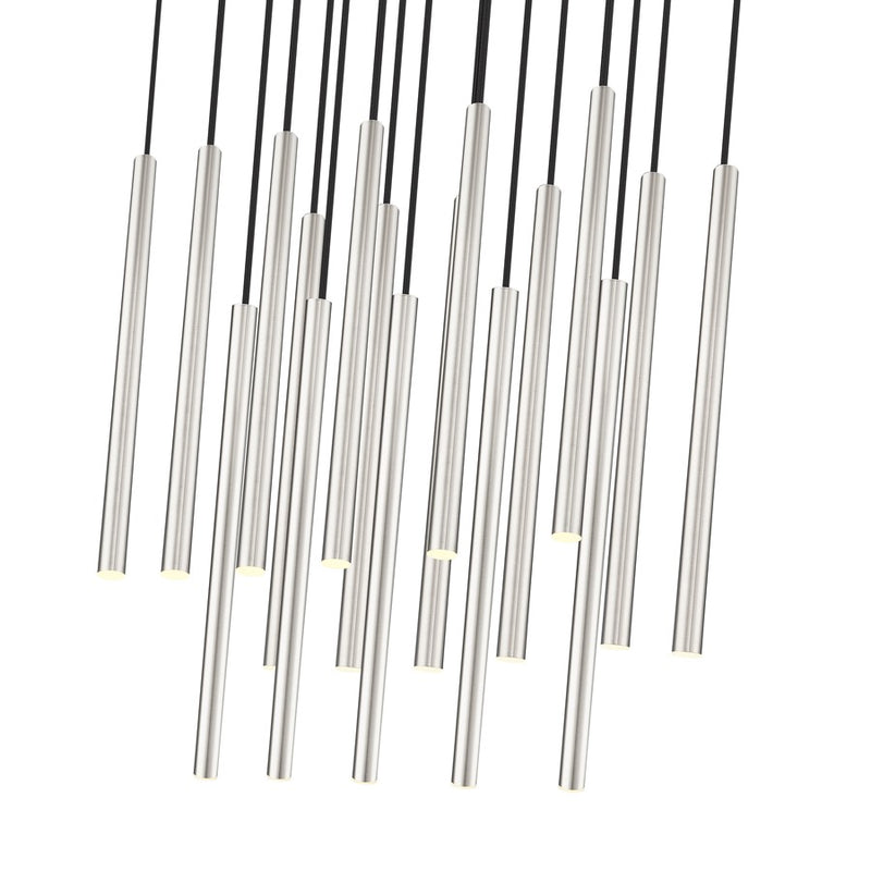 Z-Lite Forest 17 Light 42" LED Linear Chandelier, Nickel/Nickel