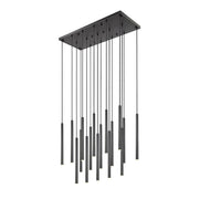 Z-Lite Forest 17 Light 42" LED Linear Chandelier, Black/Black - 919MP24-17L-MB-LED