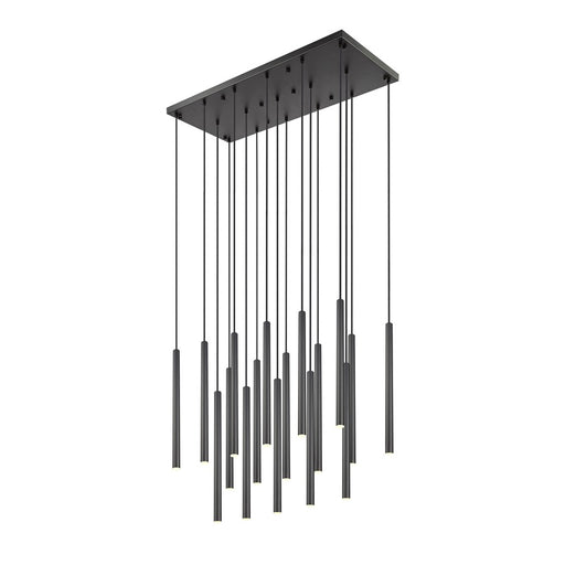 Z-Lite Forest 17Lt 42" LED Linear Chandelier, Black/Black - 919MP24-17L-MB-LED