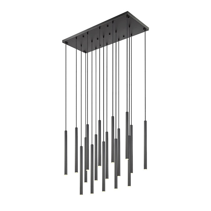 Z-Lite Forest 17 Light 42" LED Linear Chandelier, Black/Black - 919MP24-17L-MB-LED