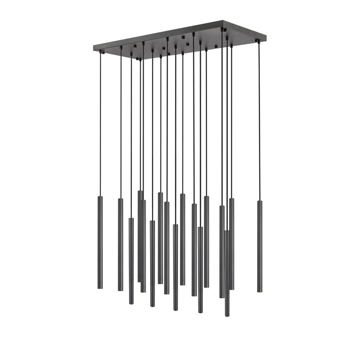 Z-Lite Forest 17Lt 42" LED Linear Chandelier, Black/Black