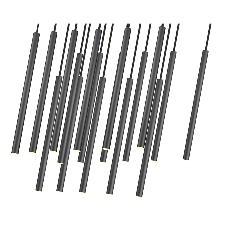 Z-Lite Forest 17 Light 42" LED Linear Chandelier, Black/Black