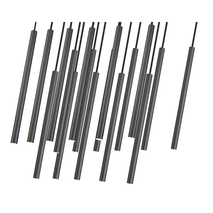 Z-Lite Forest 17 Light 42" LED Linear Chandelier, Black/Black