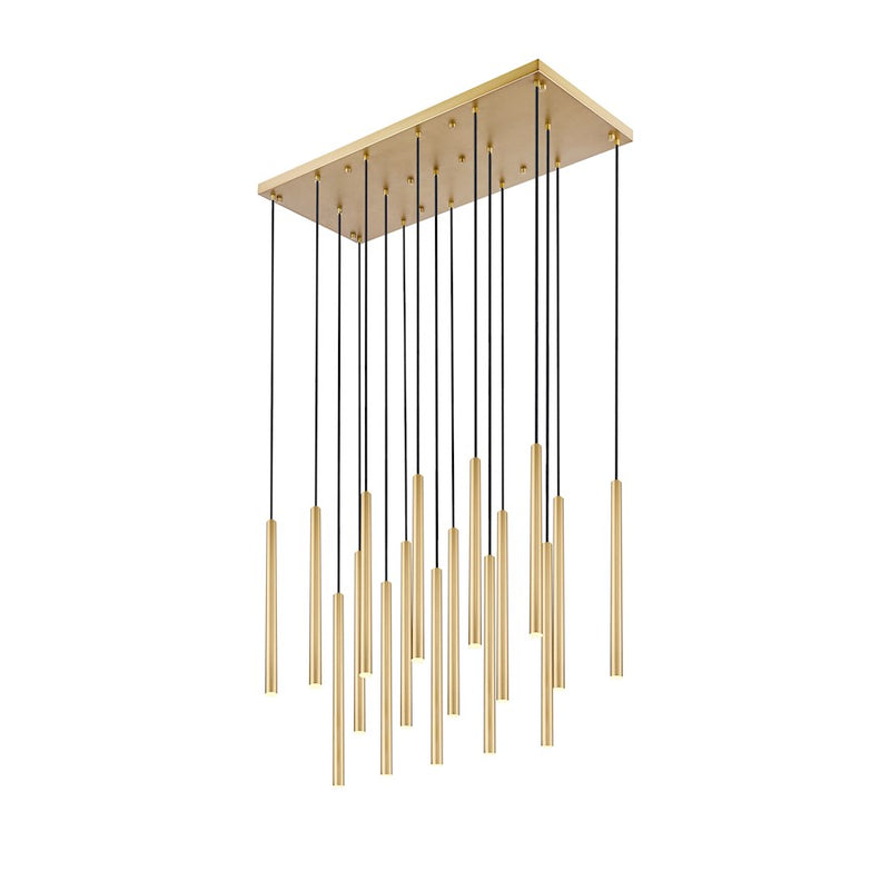 Z-Lite Forest 17 Light 42" LED Linear Chandelier, Gold/Gold - 919MP24-17L-MGLD-LED
