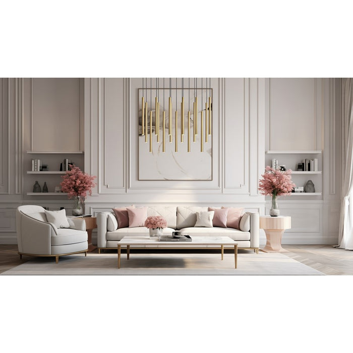 Z-Lite Forest 17Lt 42" LED Linear Chandelier, Gold/Gold