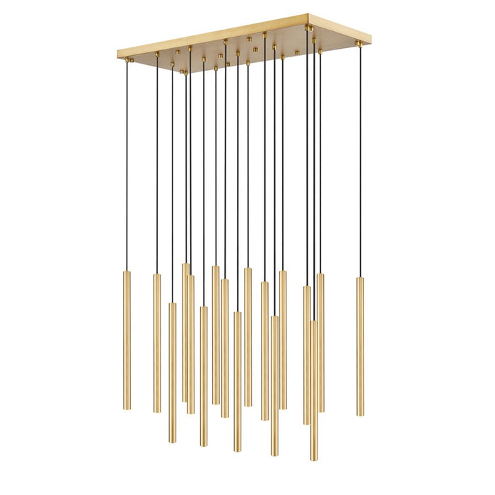 Z-Lite Forest 17 Light 42" LED Linear Chandelier, Gold/Gold